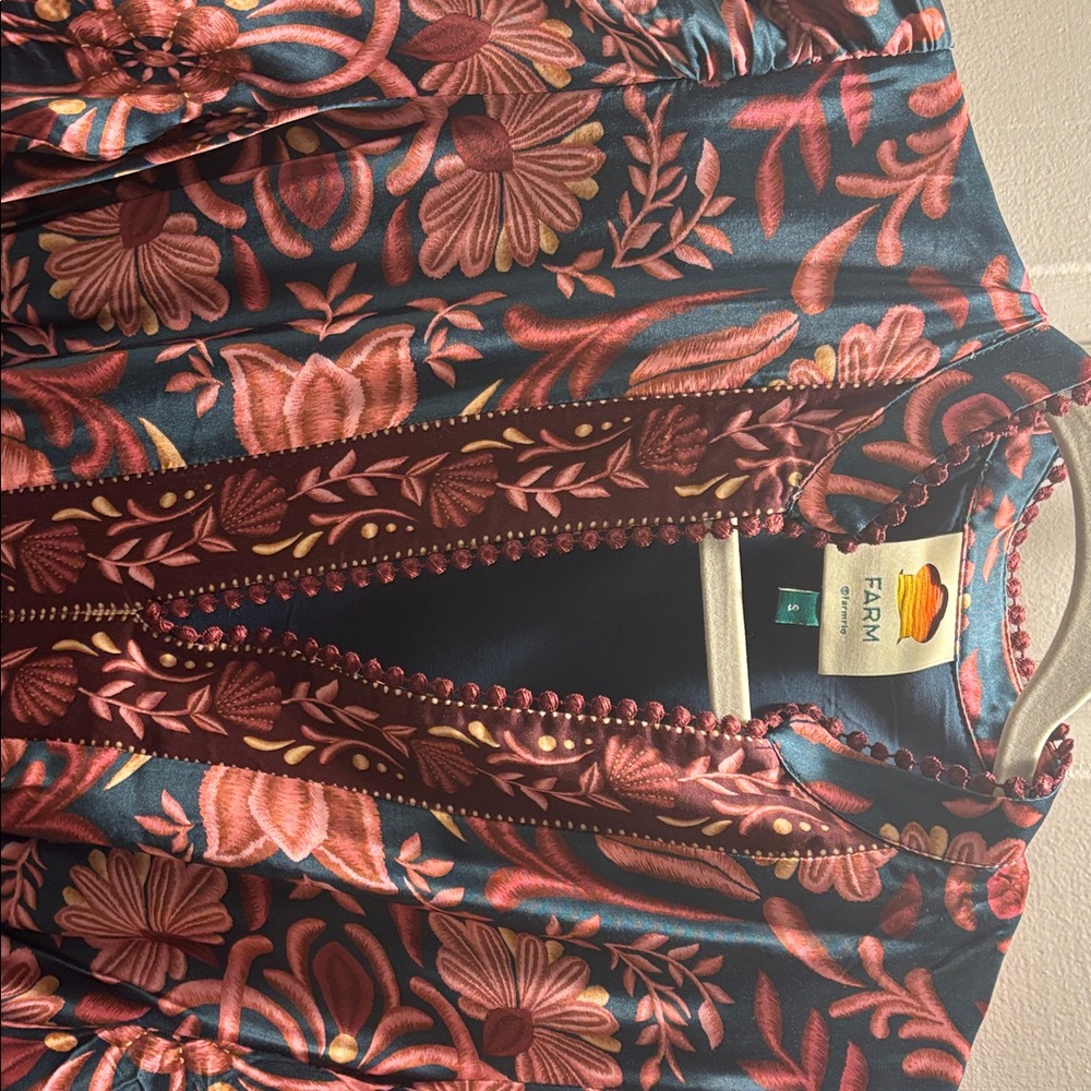 teal seashell tapestry lenzing™ ecovero™ viscose maxi dress - Picture 7 of 10